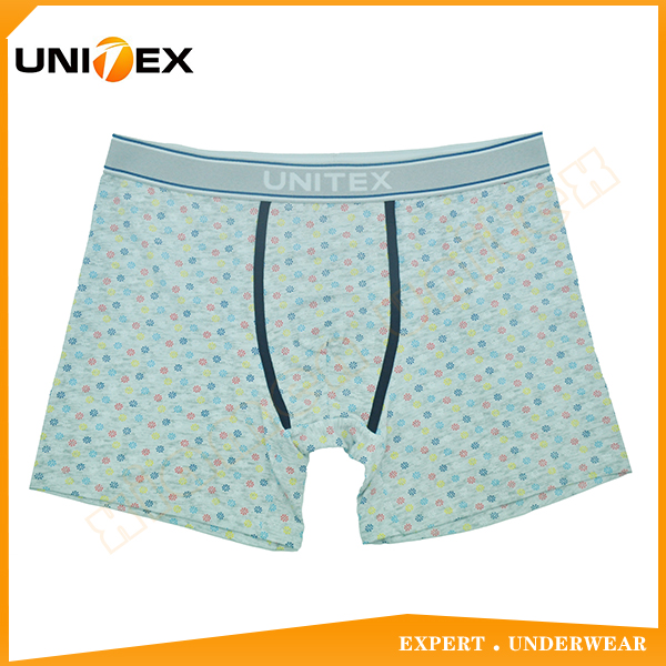 Customized Cotton Underwear Central Jacquard Logo Elastic UNITEX Printing Men's Boxer Brief Manufacturers
