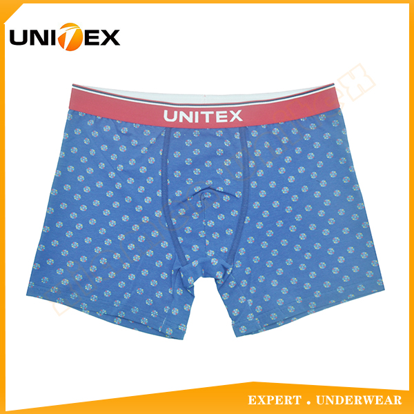 Men's Breathable Boxer Briefs Jacquard Unitex Elastic Soft Cotton Spandex Comfortable Underwear Reactive All Over Printing